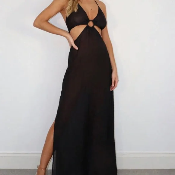 Missguided Dresses Miss Guided Chiffon Terneck Maxi Dress